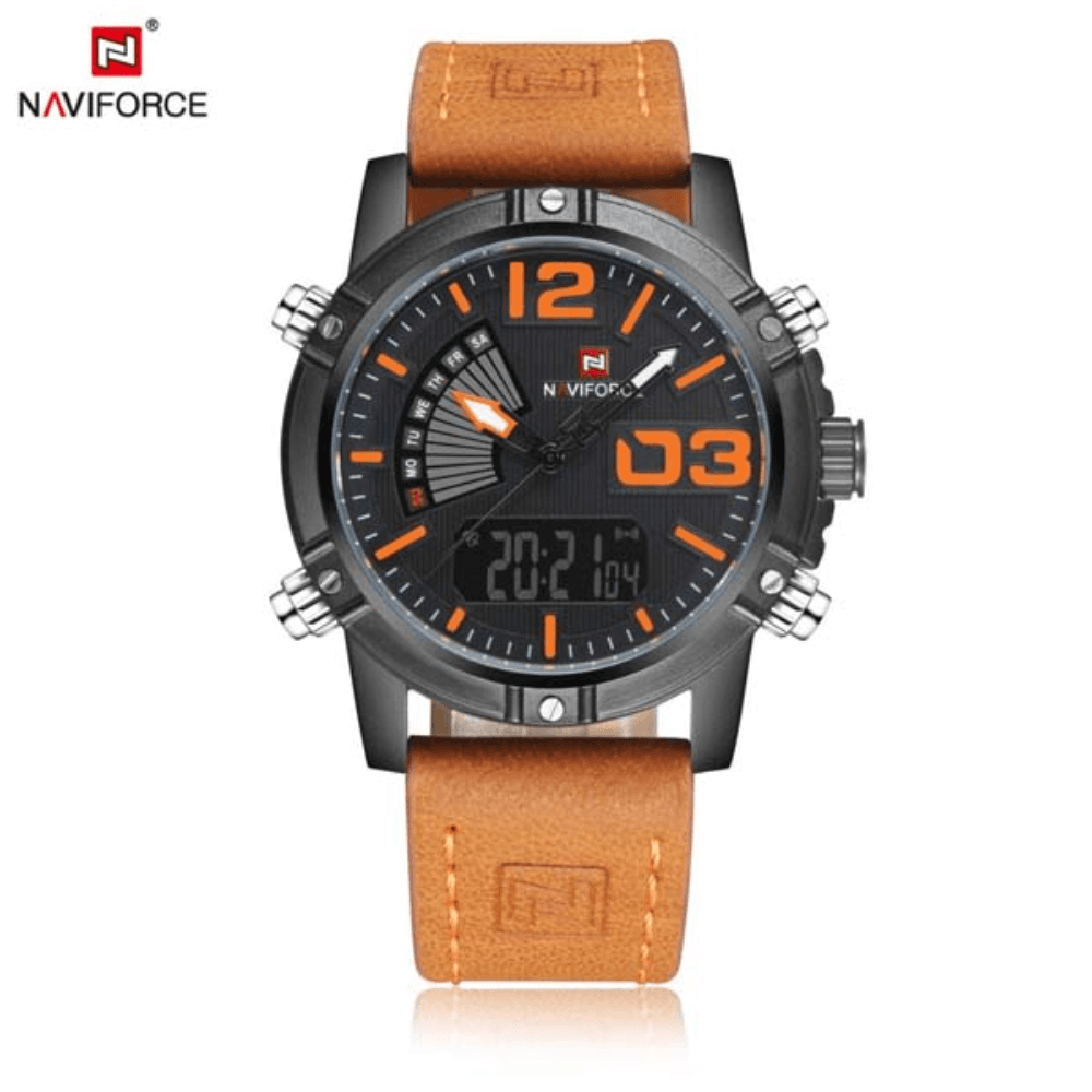 NAVIFORCE Mens Luxury Digital Quartz Watches Sport Military Wristwatch Casual Watch NF9095