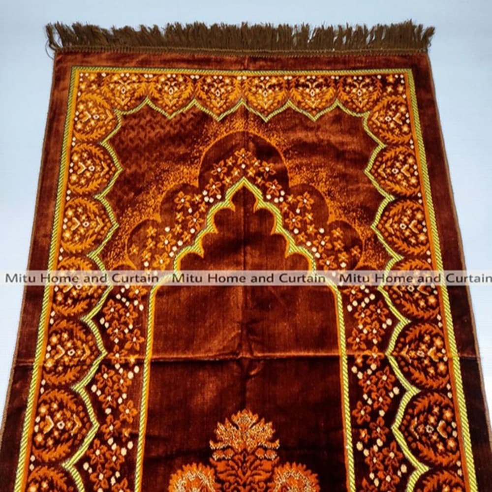 Premium Soft Jaynamaz Prayer Mat with 100 ball Tasbih.