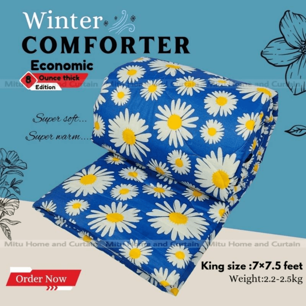 Comforter King size Exclusive Comforter with full cotton fabric 84*90 inch European cube style (1pcs Box)