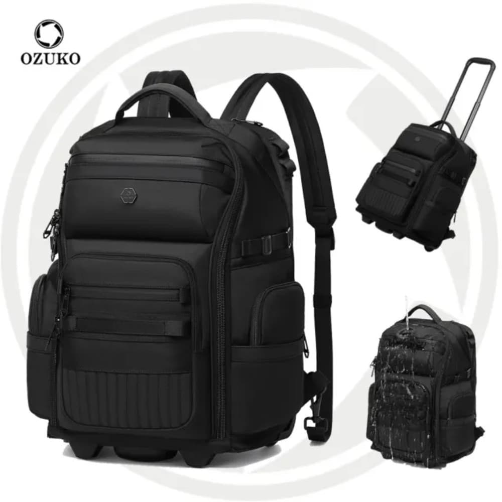 OZUKO 9820S Unisex Rolling Laptop Bag 13 Inch Wheeled Trolley Bag Swivel Casters TSA Approved Carry Locking Handle Pulleys
