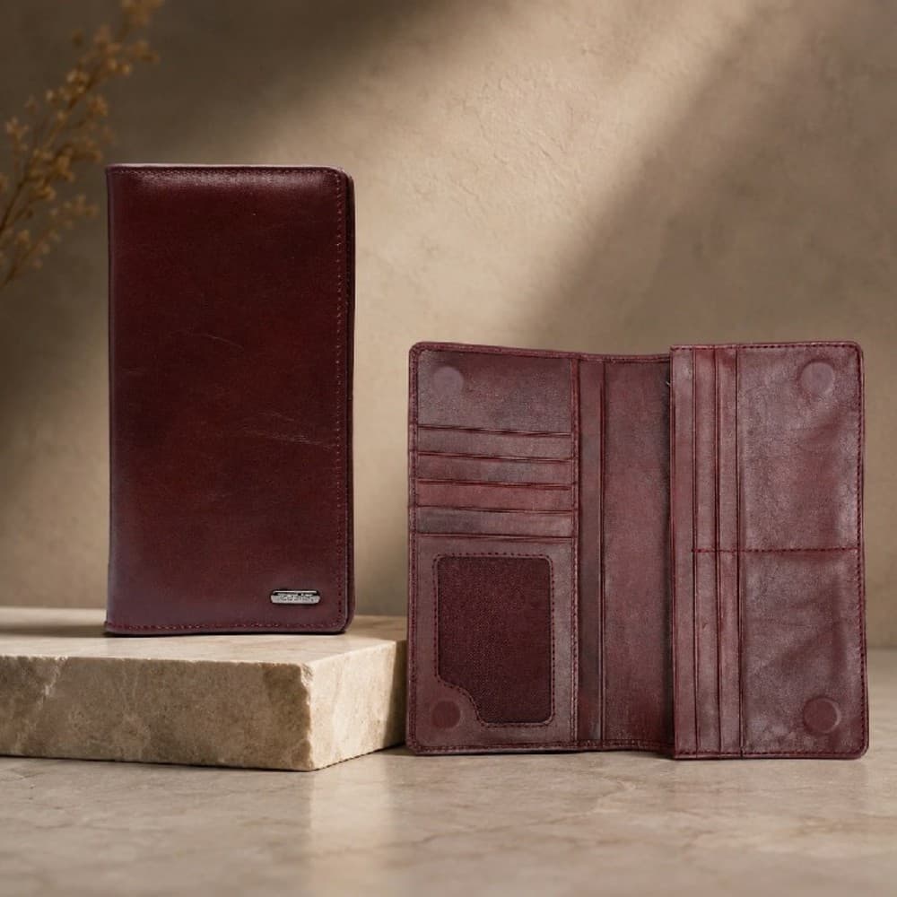 Zays Handcrafted Premium Eco-Friendly Leather Long Wallet for Mobile and Many things