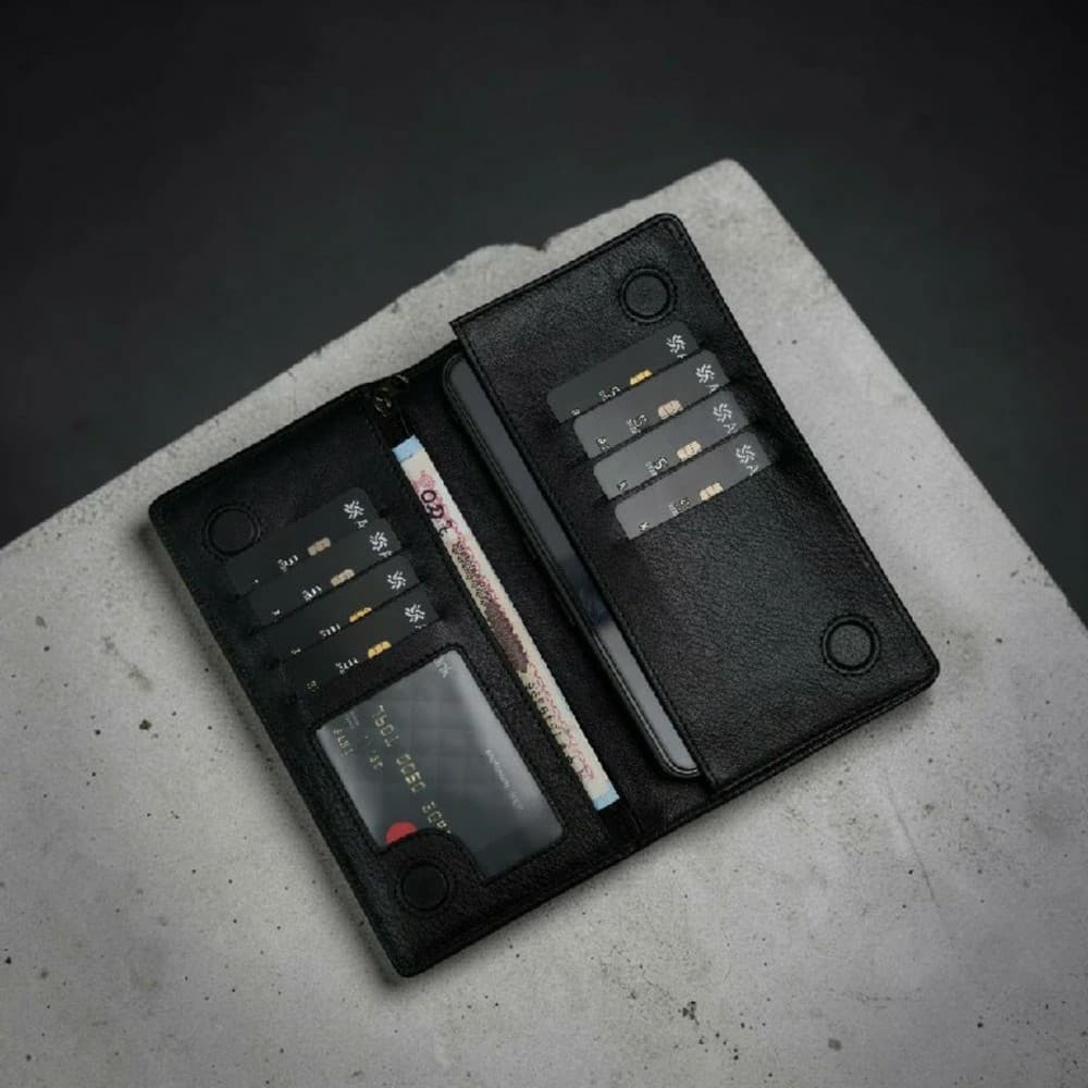 Zays Handcrafted Premium Eco-Friendly Leather Long Wallet for Mobile and Many things