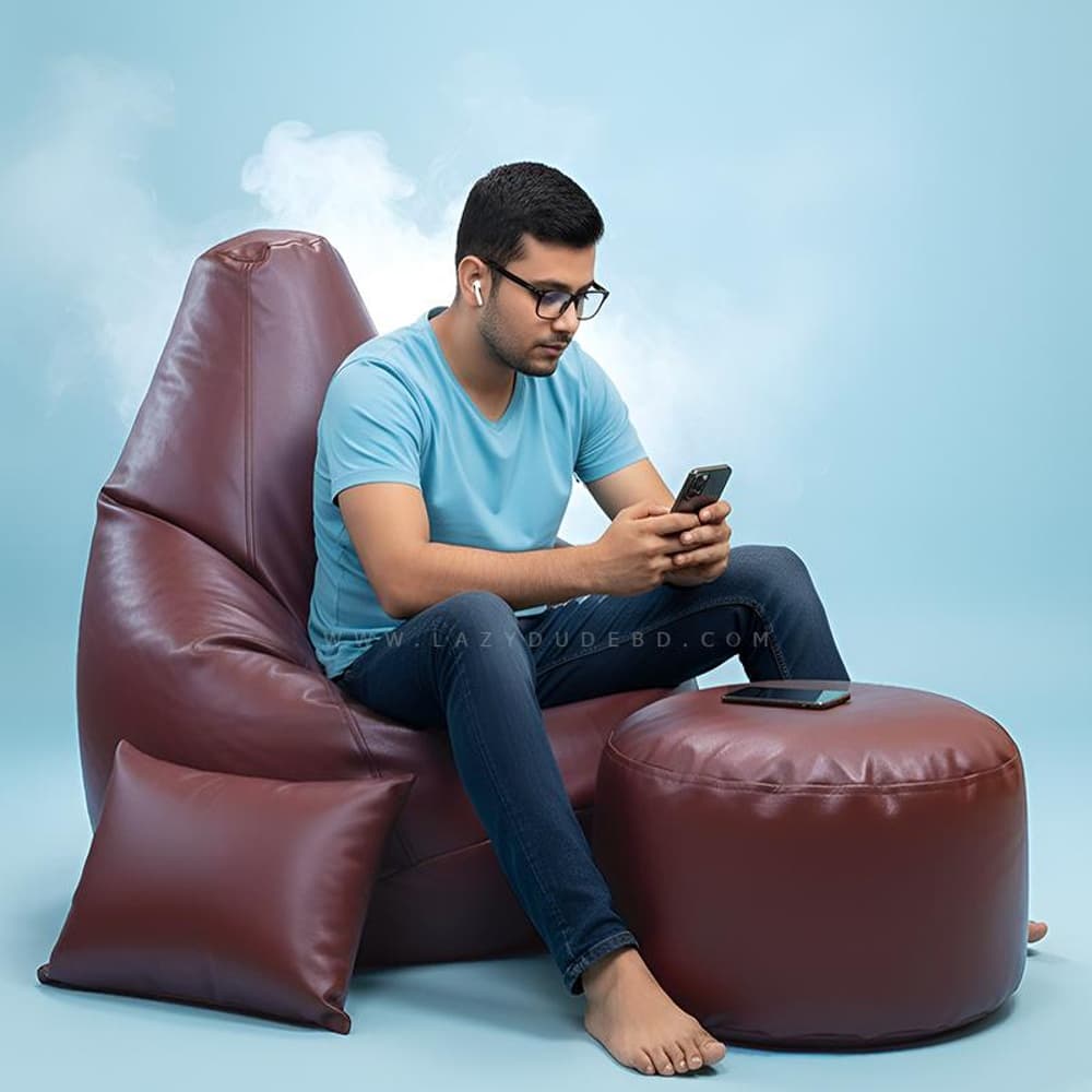 LAZY DUDE XXXL Water Drop Shaped Lazy Bean Bag - Color Chocolate