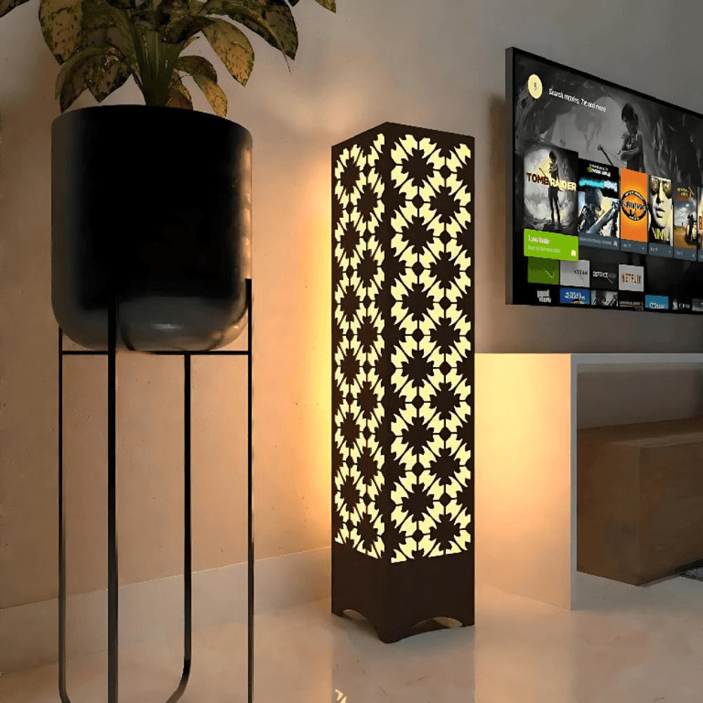 Ednfy Pine Wood Floor Lamp | Modern Minimalist Tall Standing Light | Warm Glow Ambient Lamp for Bedroom, Living Room & Office Decor (LL-105)