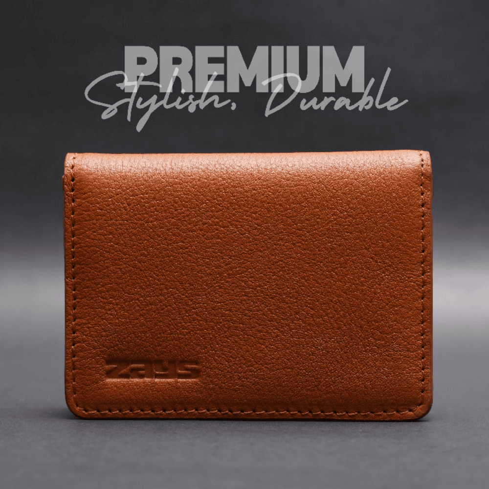 ZAYS Premium Leather Magnetic Card Holder – Slim & Eco-Friendly Mini Wallet for Unisex | Handmade, Secure, Compact & Stylish Design