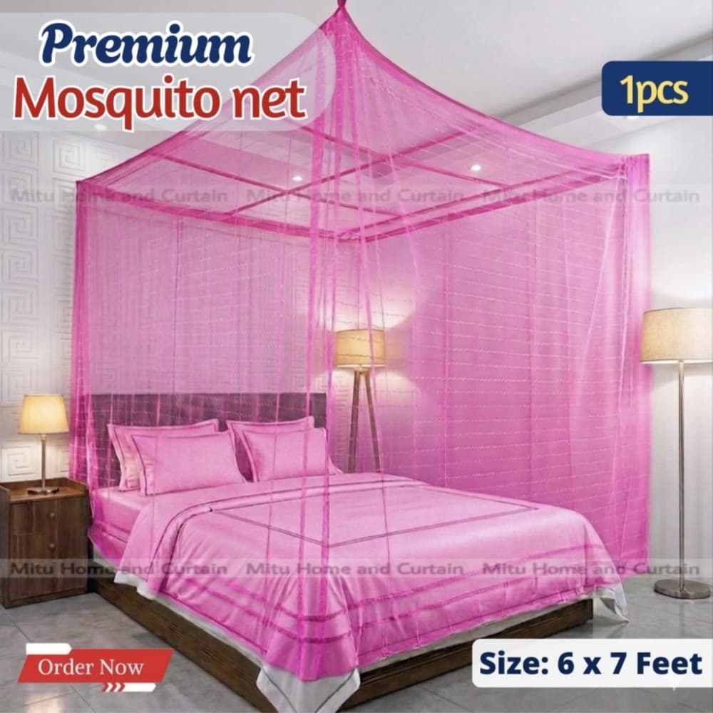 Mosquito Net Floral Magic Mosquito Net 6'*7' feet King size moshari Pink