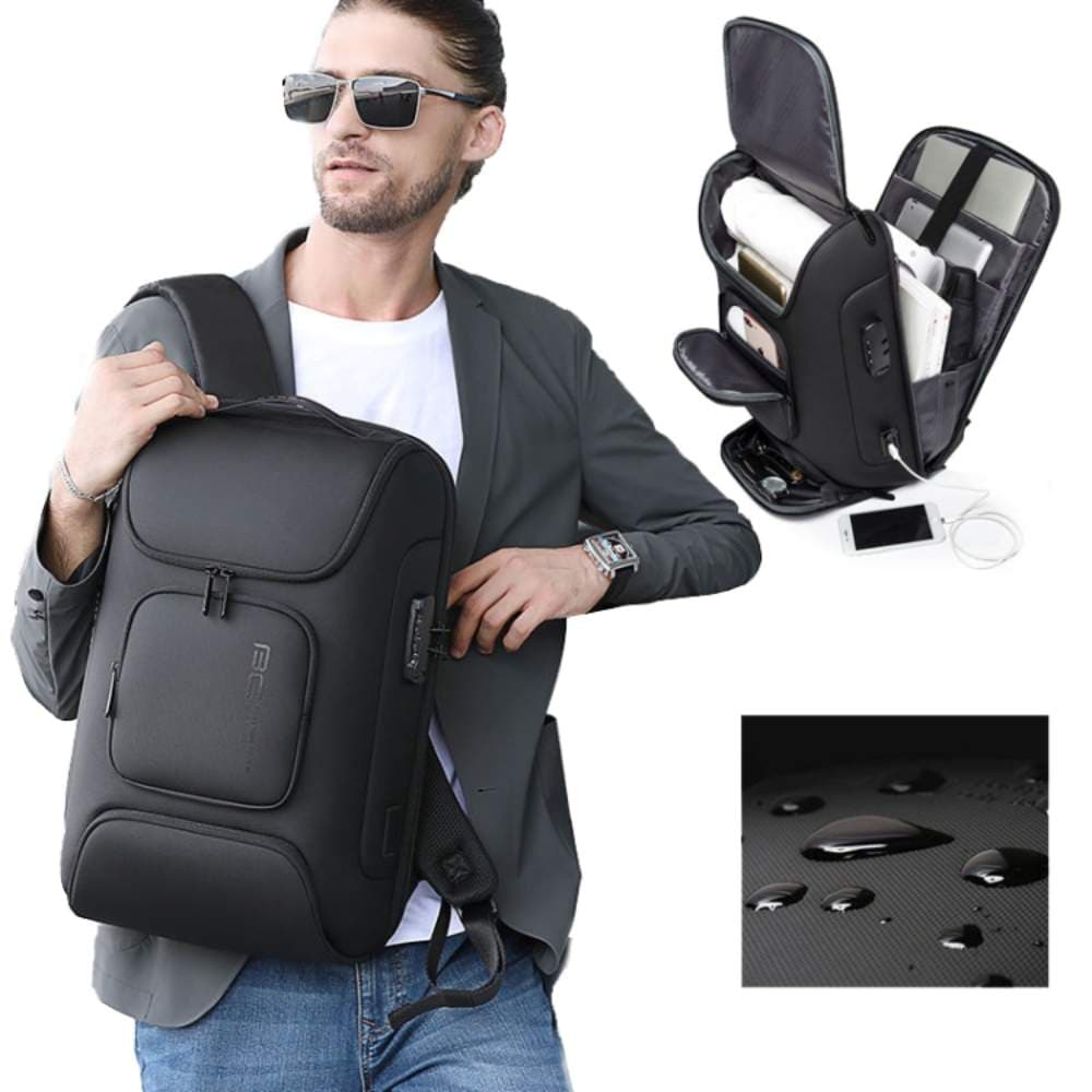 BANGE BG-7216plus Scratchproof Material Anti-Theft 3 Pin Lock, USB Port fit for 15.6 Inch Laptop Backpack