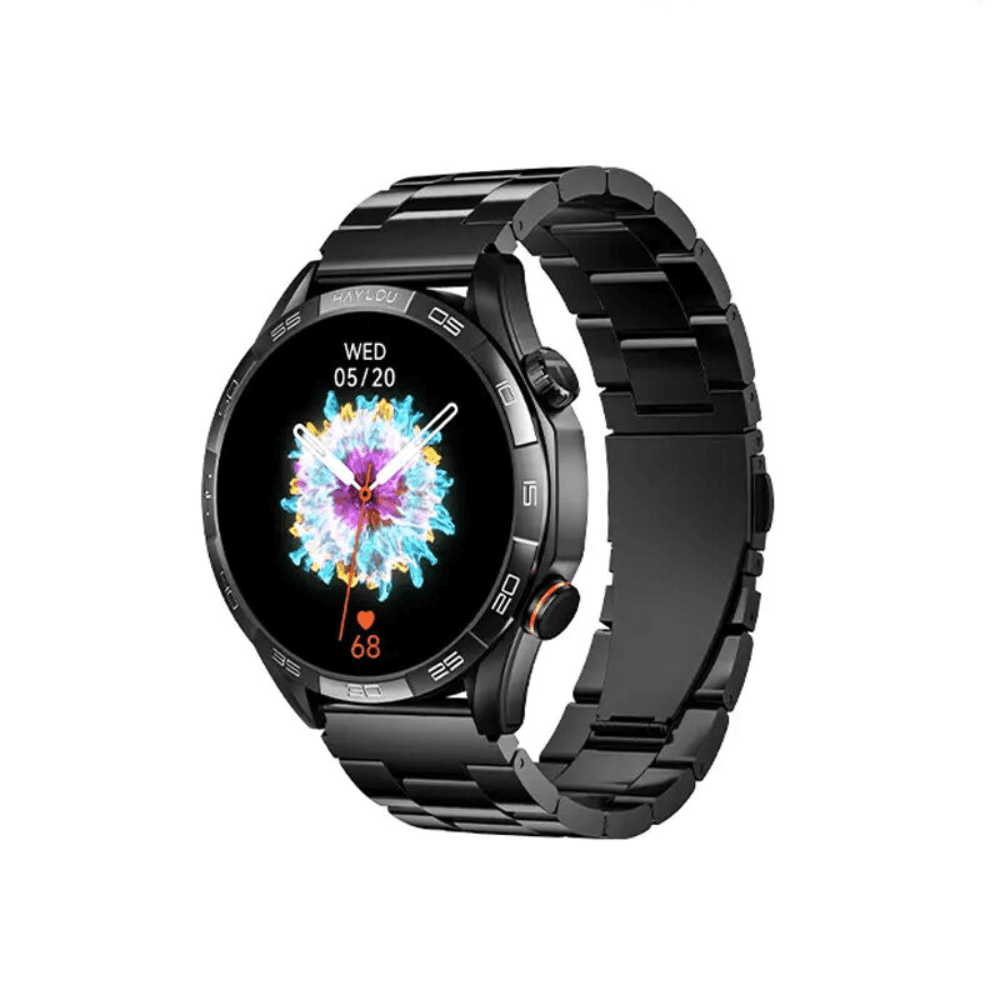 Haylou Solar 5 1.58" AMOLED BT Calling Smart Watch ( Metallic + Silicone ) Strap