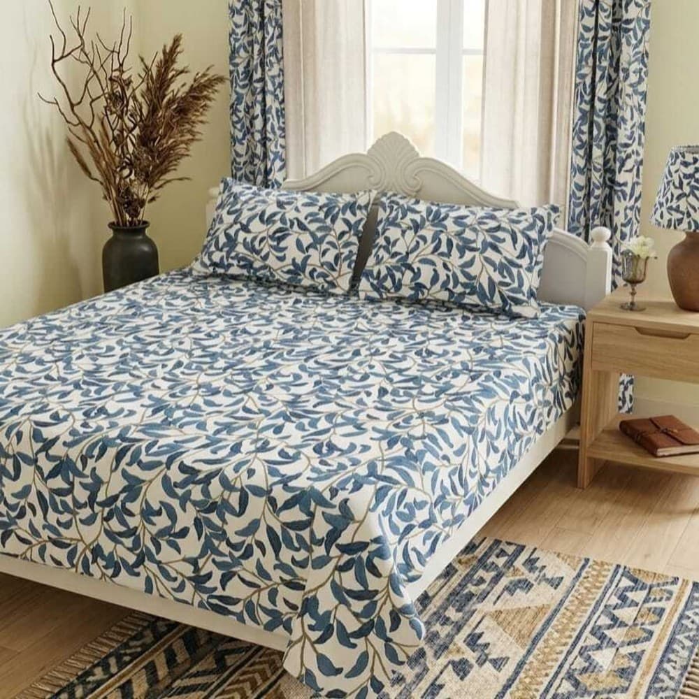 Era - Regular Blend Cotton Bedsheet & Pillow Covers Set - King Size 7/8 Feet+-