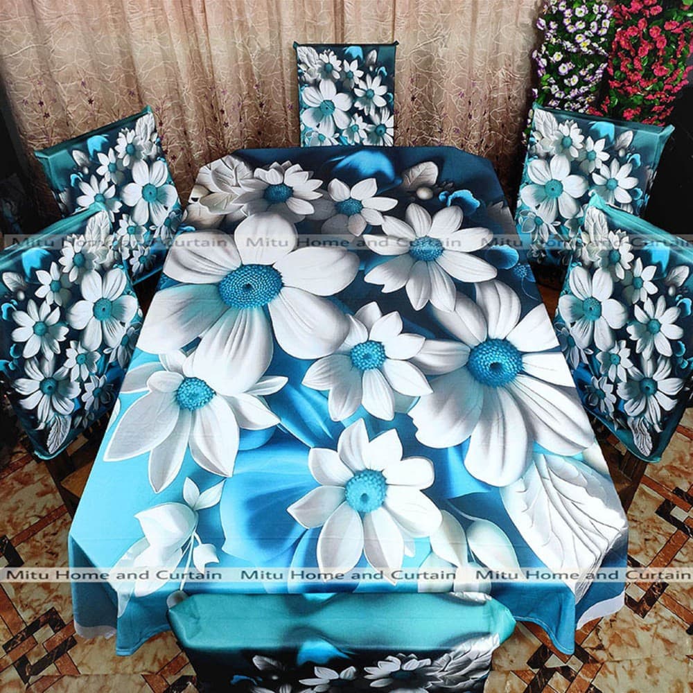 Table Cover 3D print Dining Table Cover Digital new Table cover with 6pc matching chair cover full 7 pcs set
