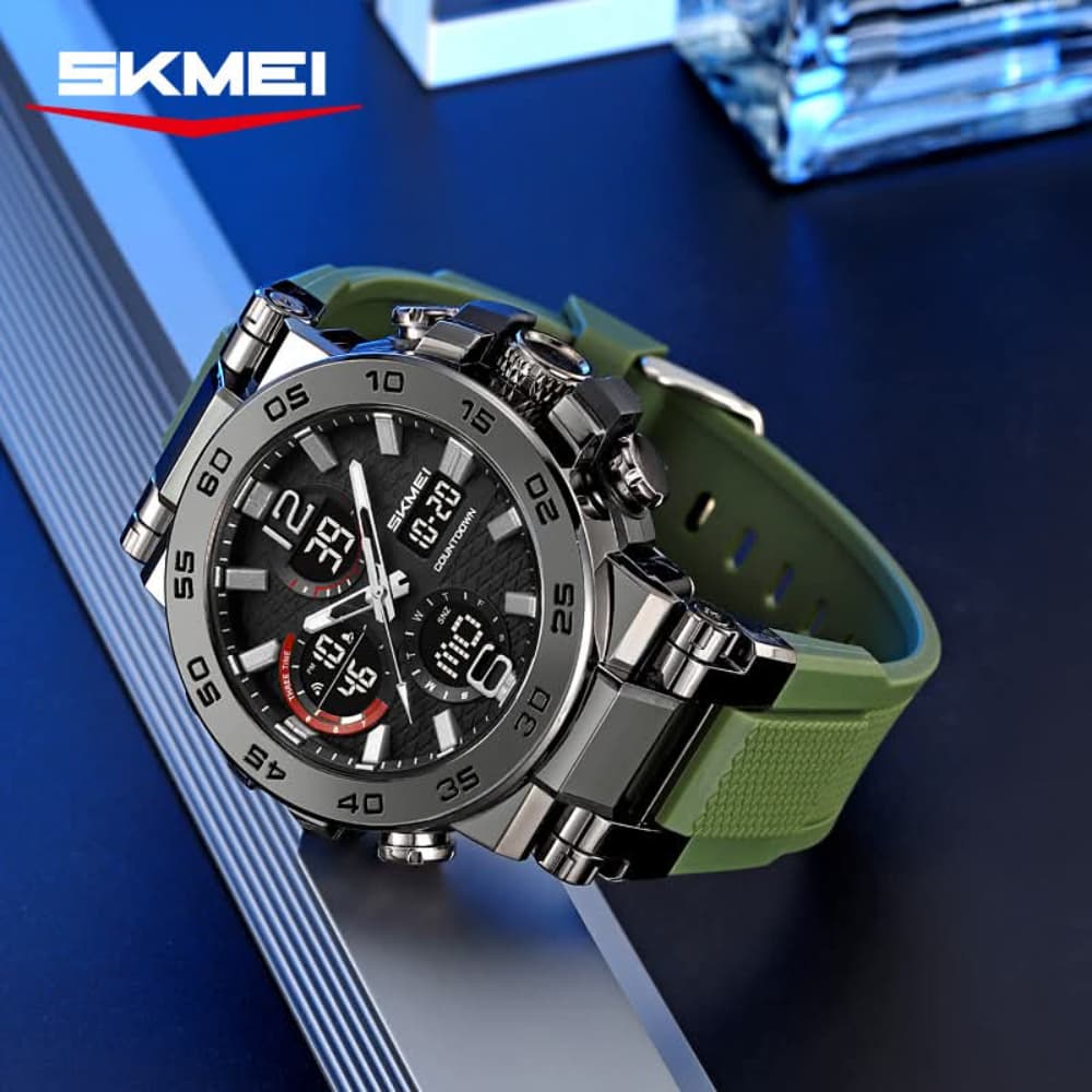 SKMEI 2499 Dual Display Analog Digital LED Electronic Quartz Waterproof Big Wristwatch