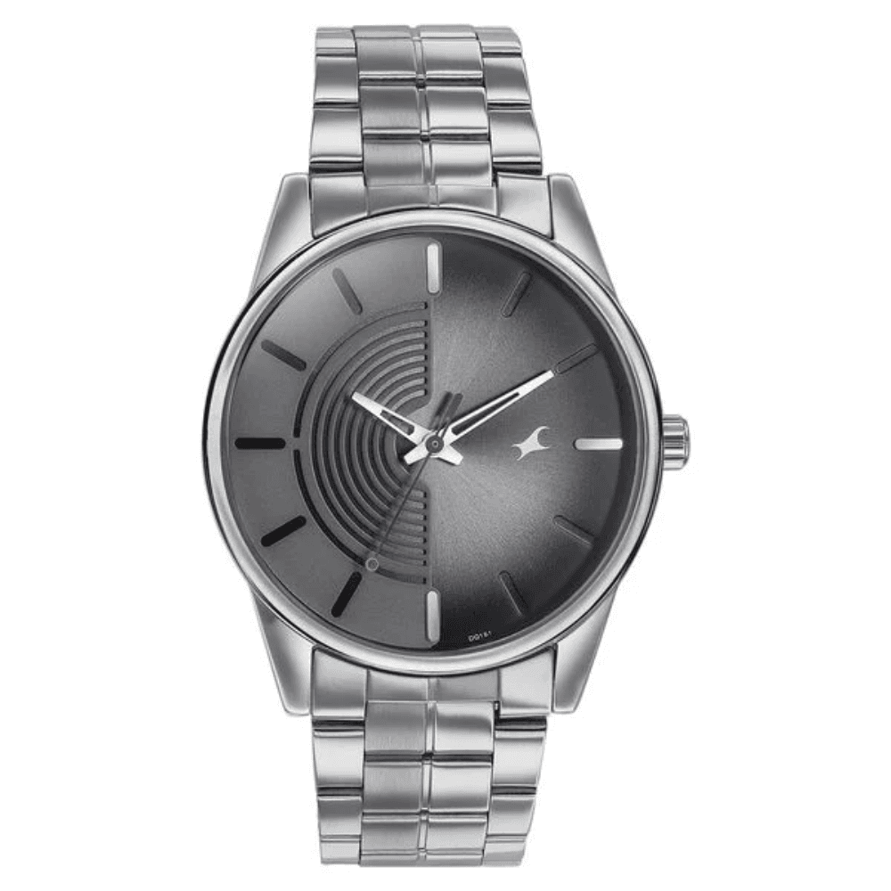Fastrack Stunners Quartz Analog Grey Dial Stainless Steel Strap Watch for Guys (3305SM02)