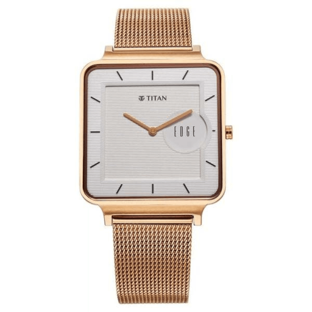 Titan Edge Quad Quartz Analog Stainless Steel Strap Watch For Men 10017WM01