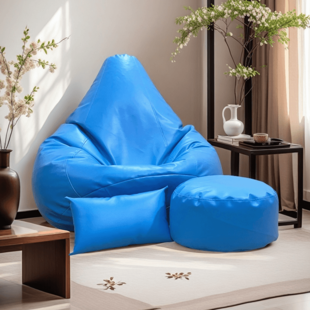LAZY DUDE XXXL Water Drop Shaped Lazy Bean Bag - Color Sky Blue