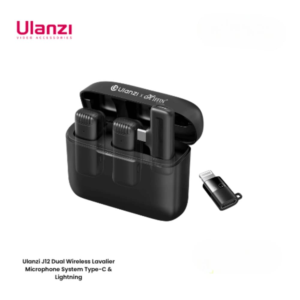 Ulanzi J12 Dual Wireless Lavalier Microphone System Type-C & Lightning