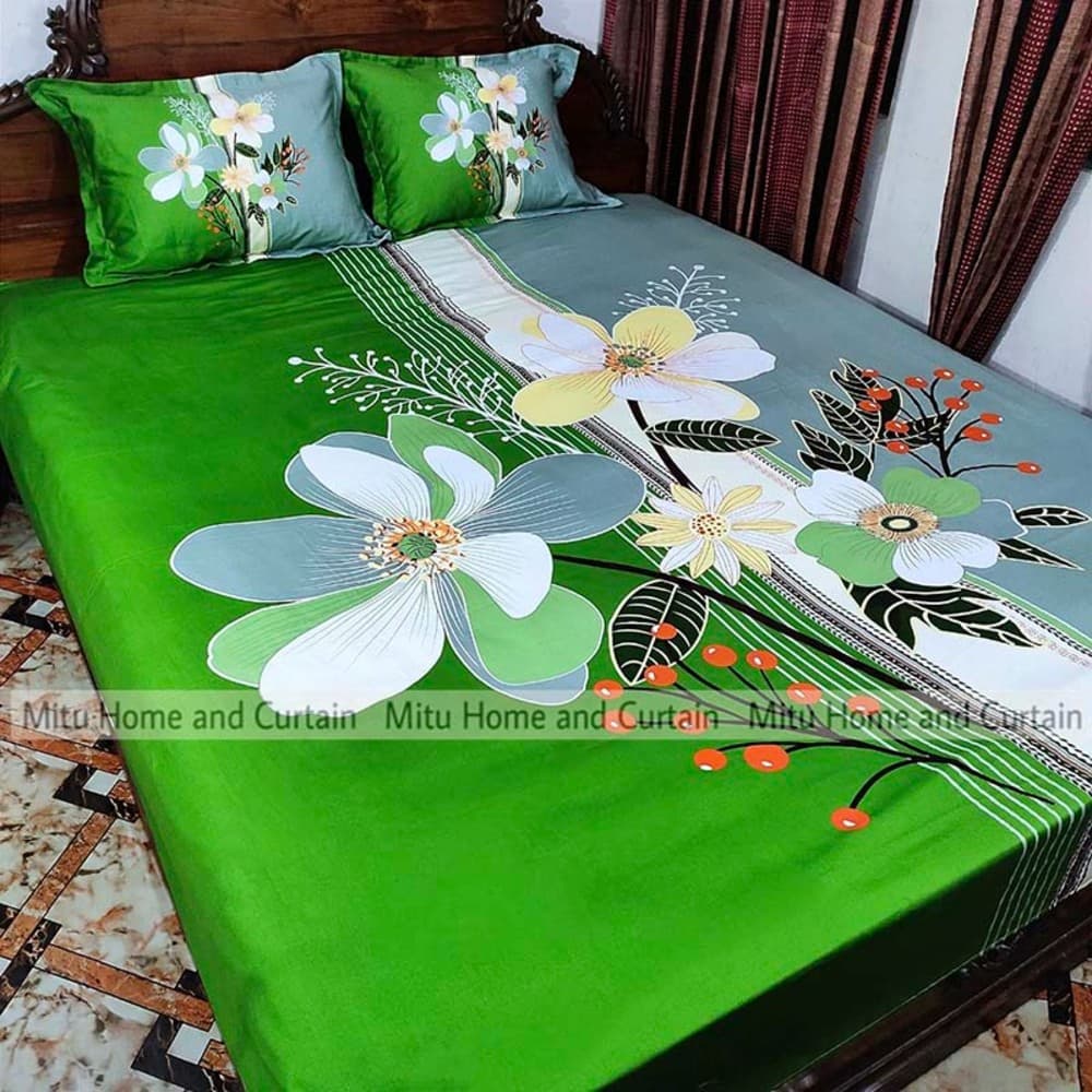 King Size Full twill cotton Panel Bedsheet With Pillow Cover.