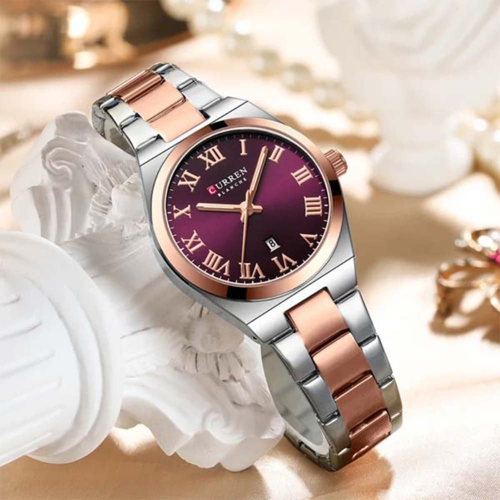 Curren 9095 Dial Quartz Elegant Ladies Watches Stainless Steel Waterproof Watch