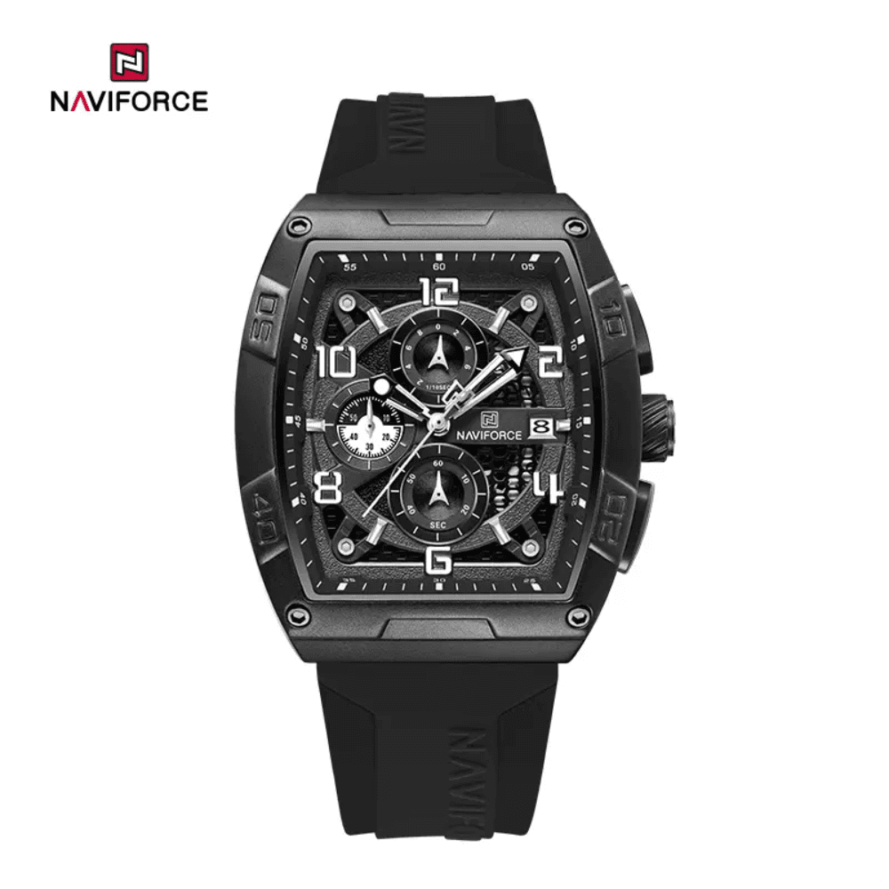 Naviforce NF8052 Luminous Hollow Dial Barrel-shaped Sports Watch
