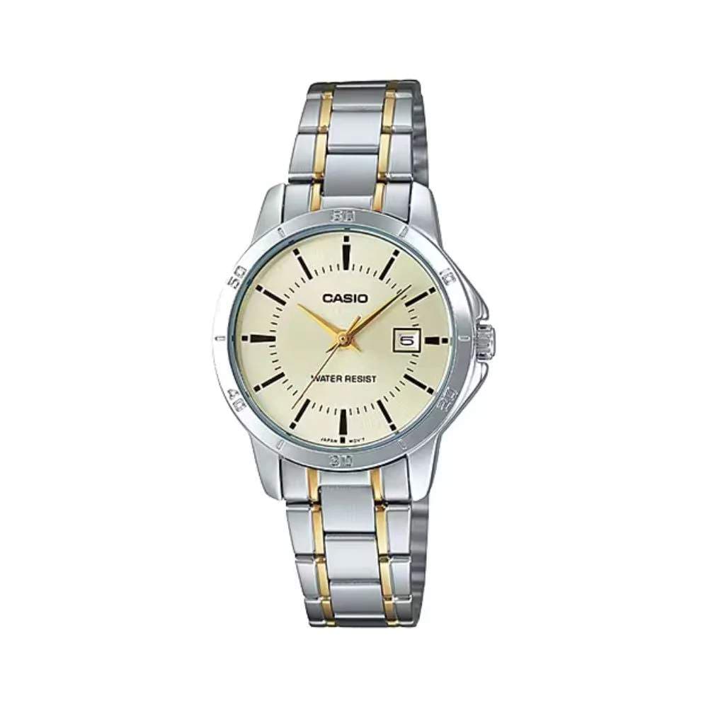 WW2003 Casio Enticer Date Two Tone Ladies Chain Watch LTP-V004SG-9AUDF