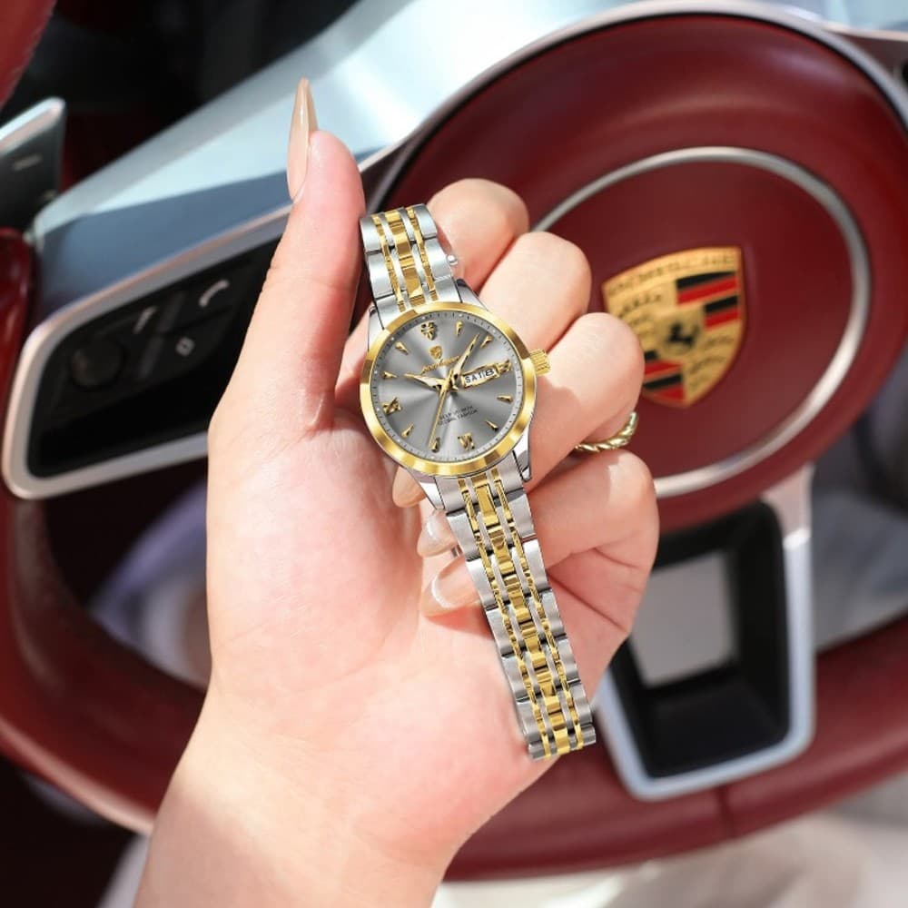 POEDAGAR 504 Luxury Women’s Quartz Watch – Waterproof, Luminous, Date and Week