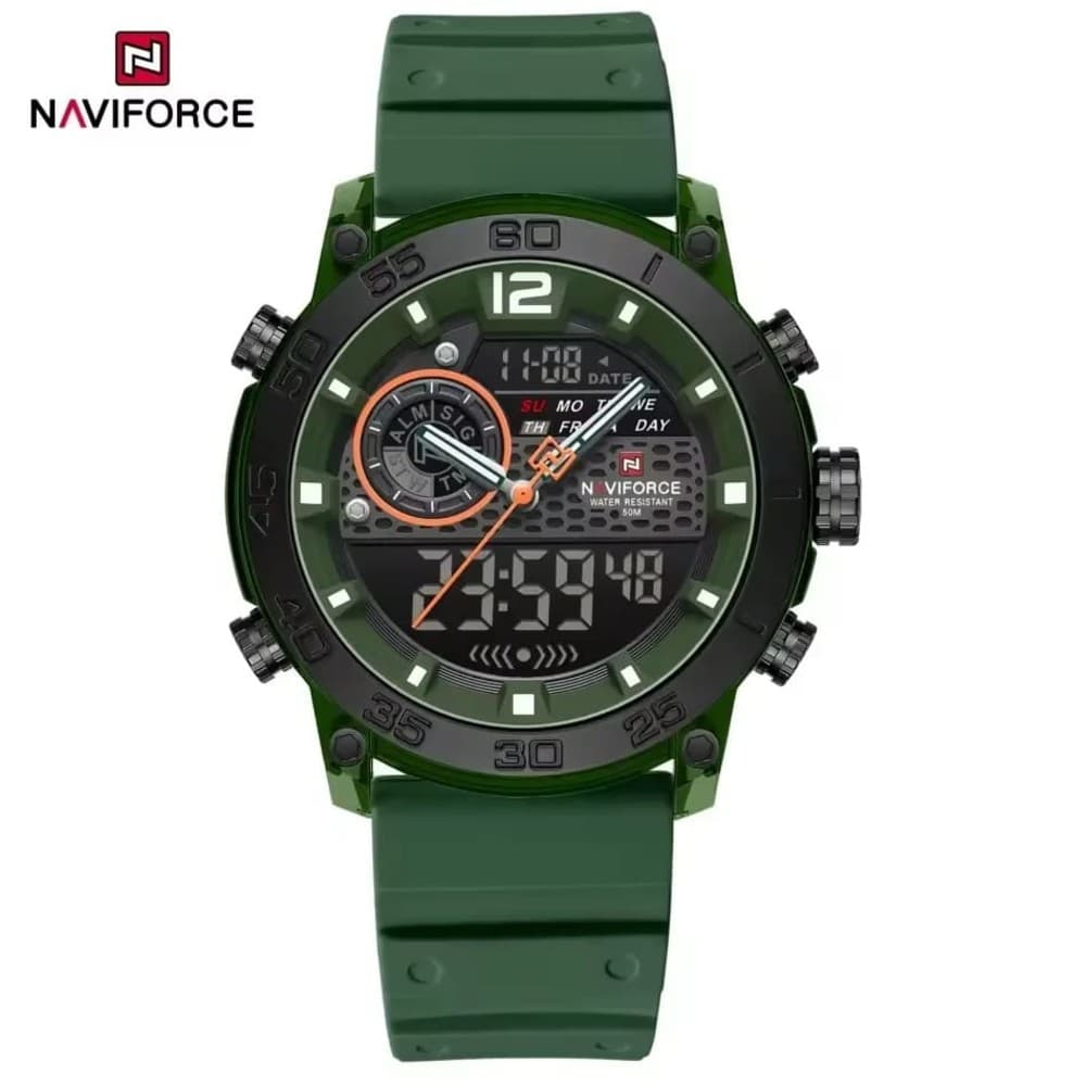 NAVIFORCE NF6104 Silicon Men's Lightweight Sports Wrist Watch Dual Display Time Quartz Watches